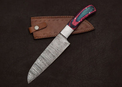 12" Chef Knife | Outdoor Hunting & Kitchen Knife with Pakka Wood Handle