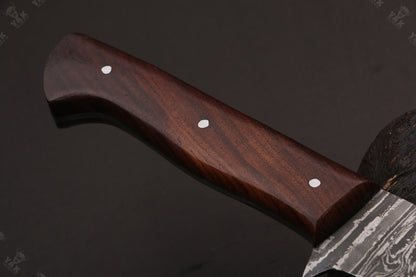 16" Custom Hand Forged Fire Damascus Steel Brisket Knife for Kitchen Knive