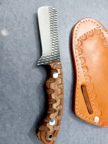 Custom Bull Cutter Knife With Rasp Steel Blade And Hard Wood Handle Best Bull Cutter Knife