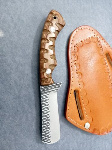 Custom Bull Cutter Knife With Rasp Steel Blade And Hard Wood Handle Best Bull Cutter Knife