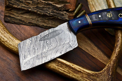 Custom Handmade Damascus Steel Chef Chopper Knife – 384 Layer Forged Blade