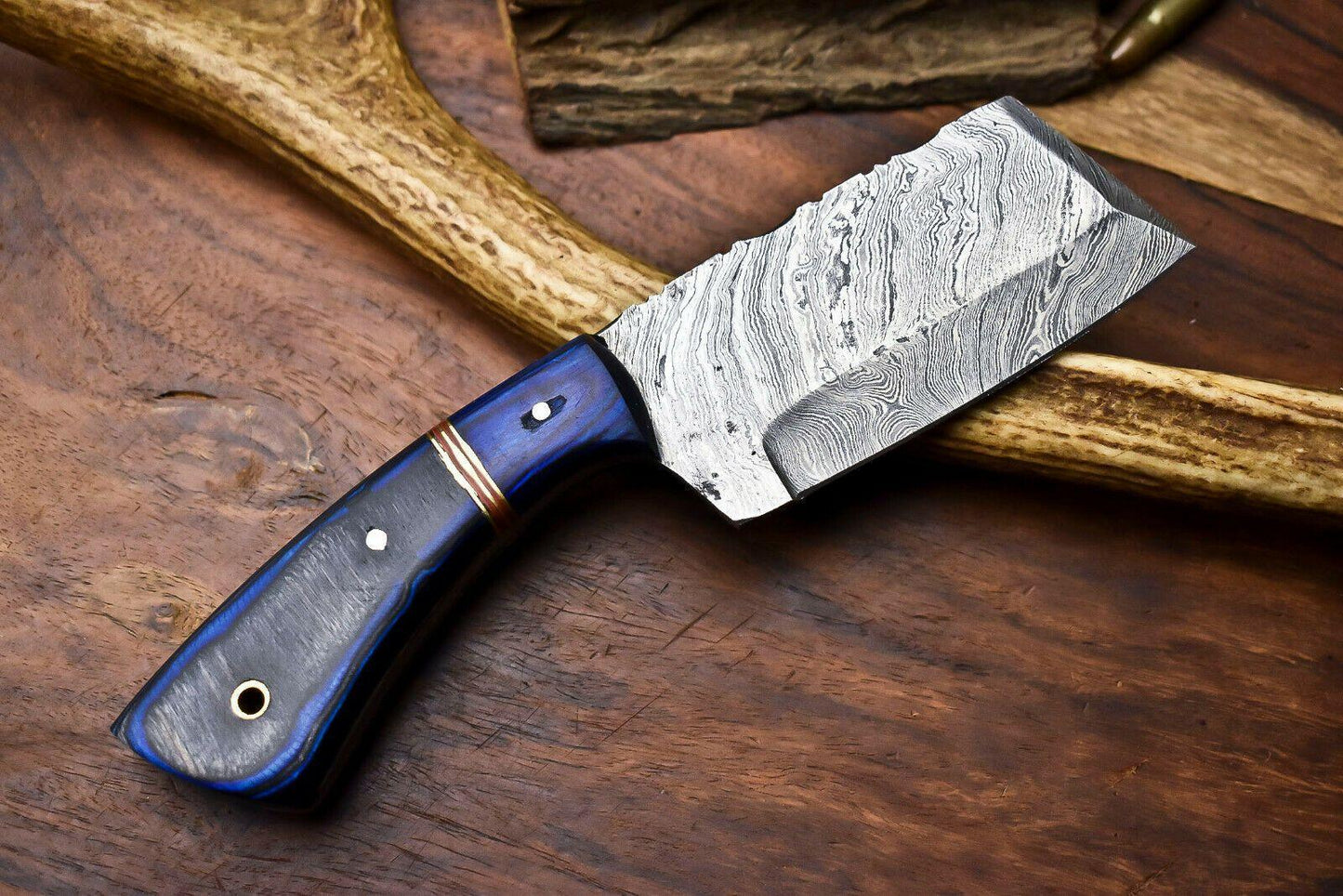 Custom Handmade Damascus Steel Chef Chopper Knife – 384 Layer Forged Blade