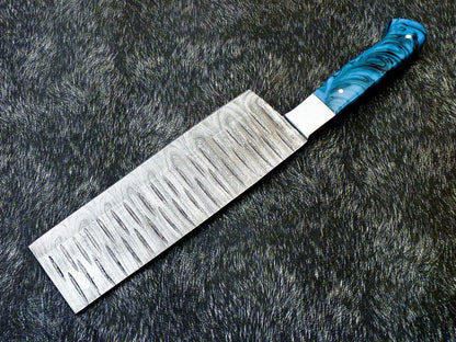 12" Professional Damascus Steel Chef Chopper Knife – Handmade Resin Handle