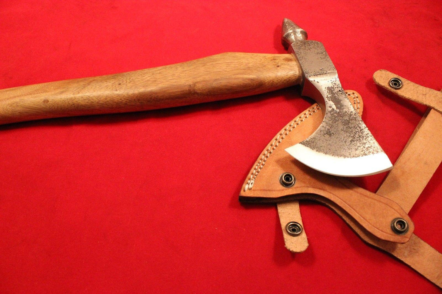 Hand Forged 1095 High Carbon Steel Viking Spiked Tomahawk Axe – 18" Handle