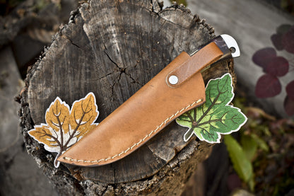 Twist Damascus Skinner Knife Hardwood Handle Micarta Bolster Hunting Gift