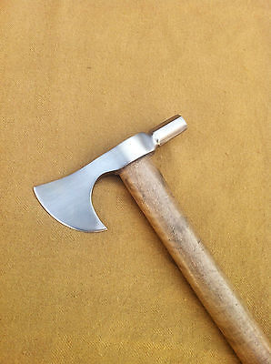 Hand Forged 5160 Spring Steel Viking Poll Hammer Headed Axe