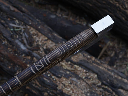 Hand Forged 21 Inch Viking Axe Carbon Steel Blade with Engraved Ash Wood Handle and Leather Sheath