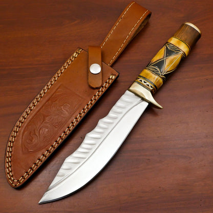 Hand Forged 12 Inch D2 Clip Point Fixed Blade Hunting Bowie Knife