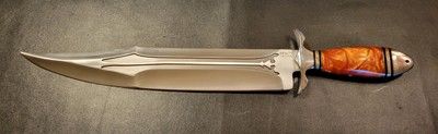 12 Inch Custom D2 Steel Heavy Duty Bowie Knife with Resin Handle & Leather Sheath
