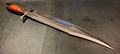 12 Inch Custom D2 Steel Heavy Duty Bowie Knife with Resin Handle & Leather Sheath