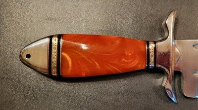 12 Inch Custom D2 Steel Heavy Duty Bowie Knife with Resin Handle & Leather Sheath