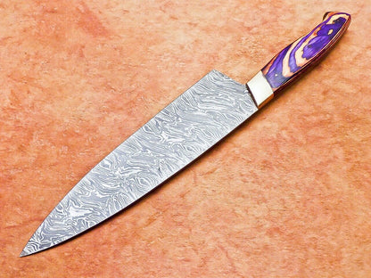 14" Professional Chef Kitchen Knife Damascus Blade "HARD WOOD"