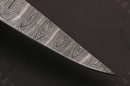 12.5" Hand Forged Damascus Fillet Knife Damascus Steel Fillet Knife With Leather Sheath