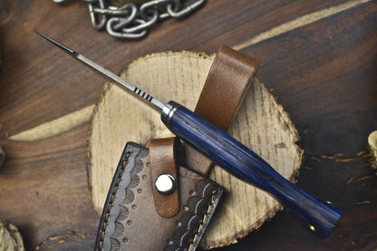 Hand Forged Hunting Skinner Knife Ladder Damascus Hard Wood Outdoor