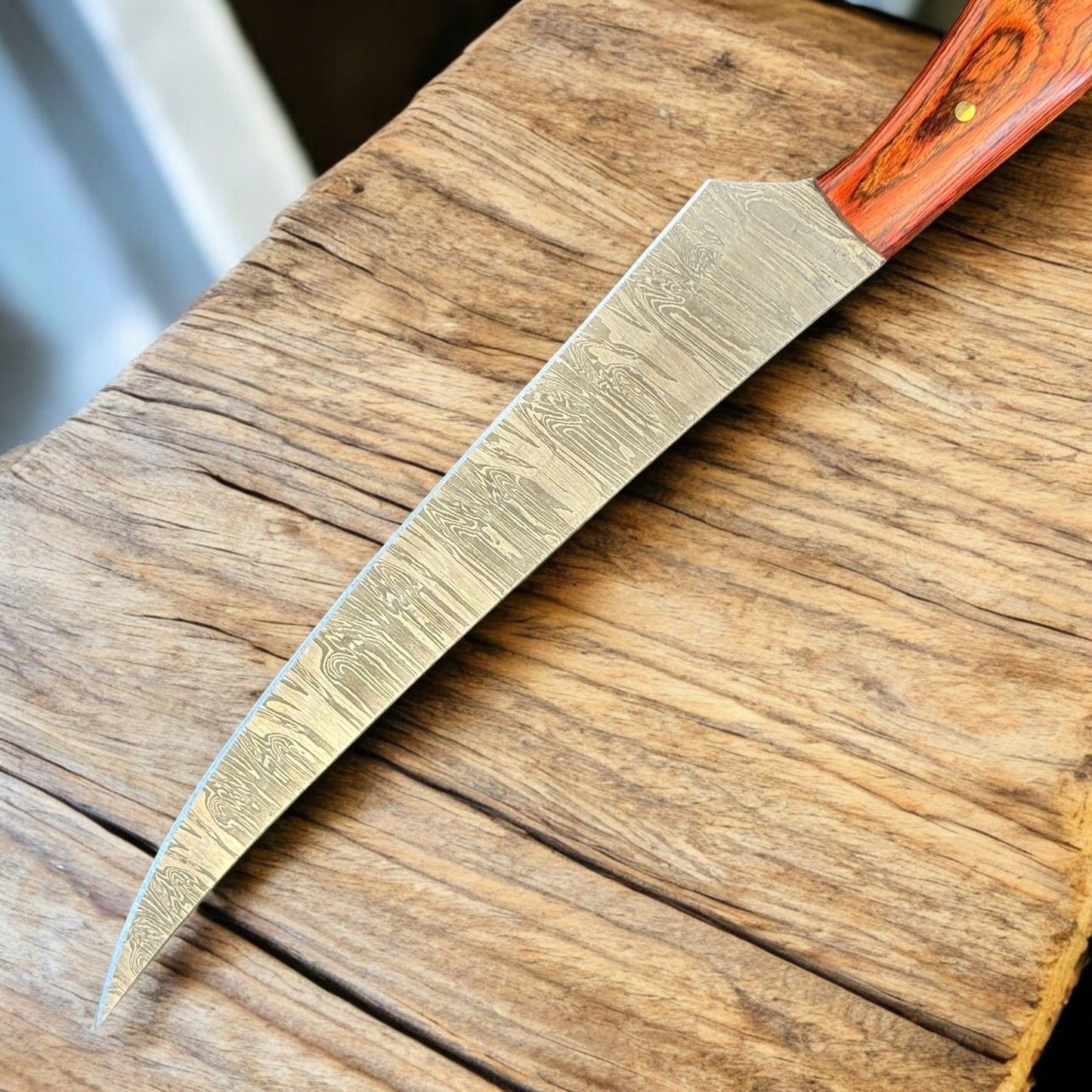 12" Handmade Custom Fillet Knife Damascus Steel Fillet Knife Kitchen Blade