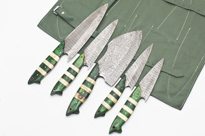 Handmade Damascus Steel BBQ & Chef Knife Set 9–13" | Hand Forged Kitchen Knives