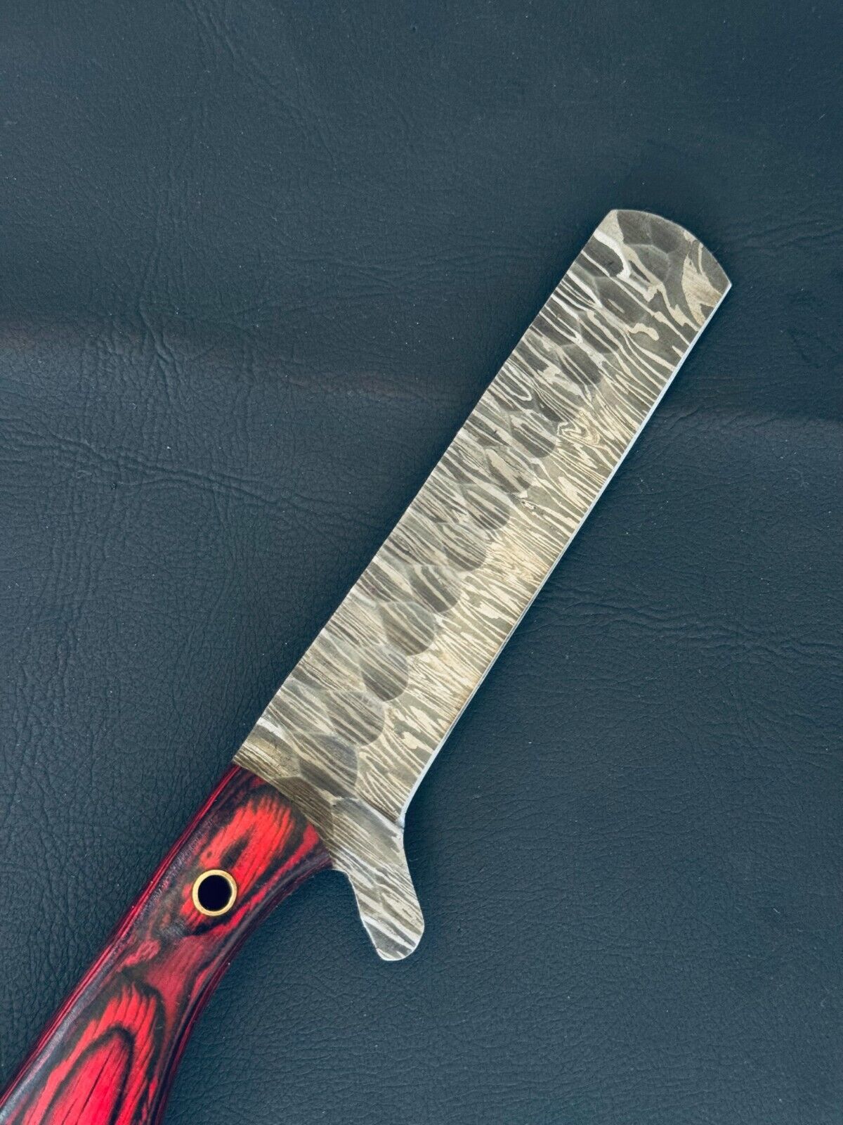 12" Cowboy Bull Cutter Knife Fire Storm Damascus Steel Bull Cutter Knife With Pakkawood Handle