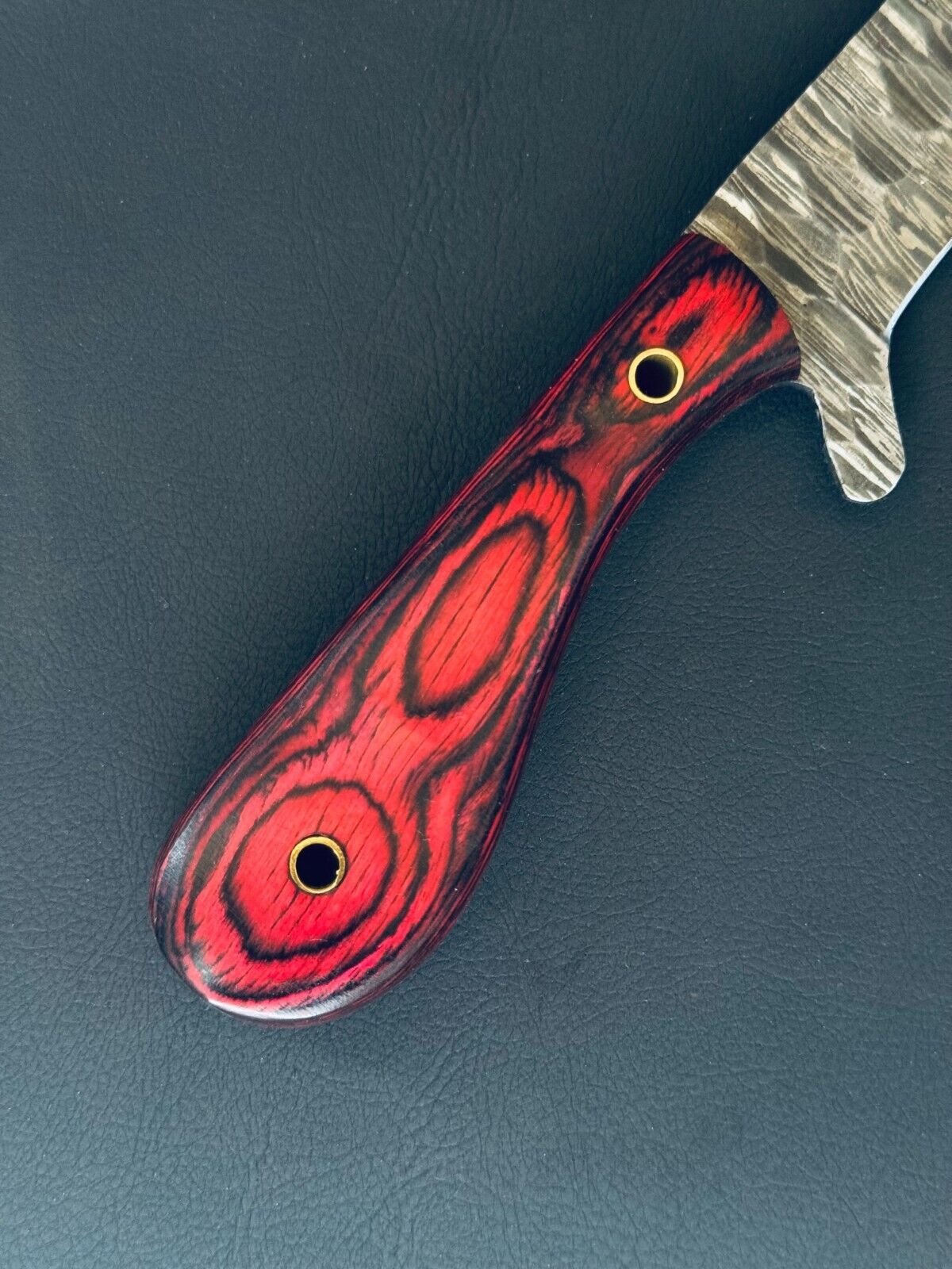 12" Cowboy Bull Cutter Knife Fire Storm Damascus Steel Bull Cutter Knife With Pakkawood Handle