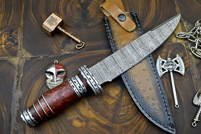 Heritage Forge 12 Inch Custom Damascus Steel Bowie Knife with Resin Handle