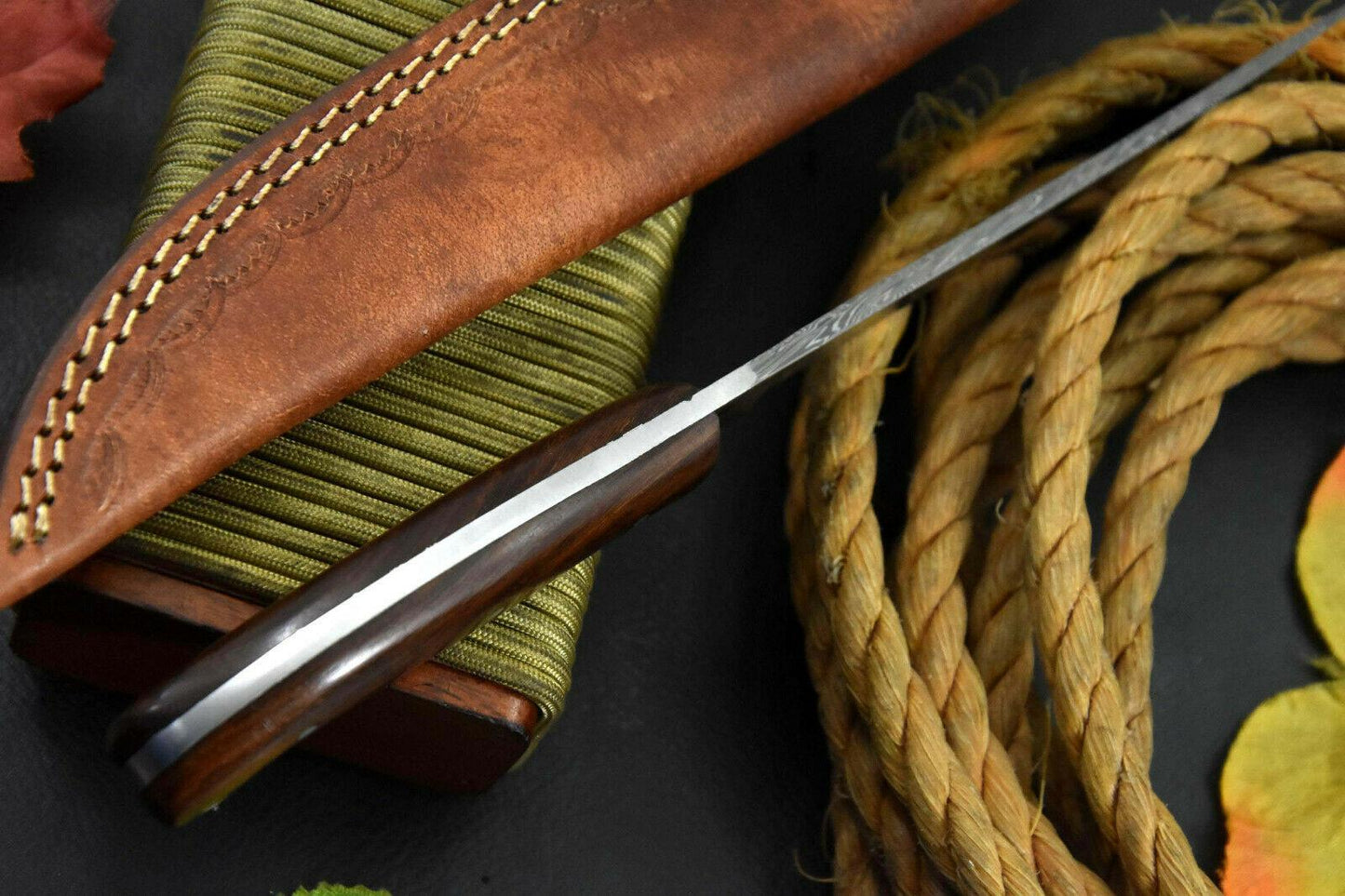 Custom Damascus Steel Fillet Knife Damascus Fillet Knife Handmade With Walnut Handle