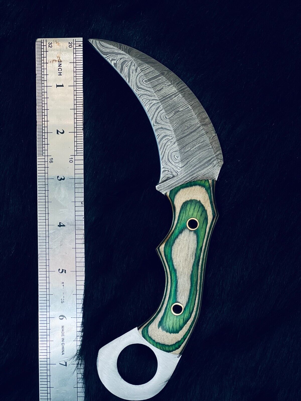 9" Damascus Karambit Knife Handmade Best Karambit Damascus Steel With Wood Handle