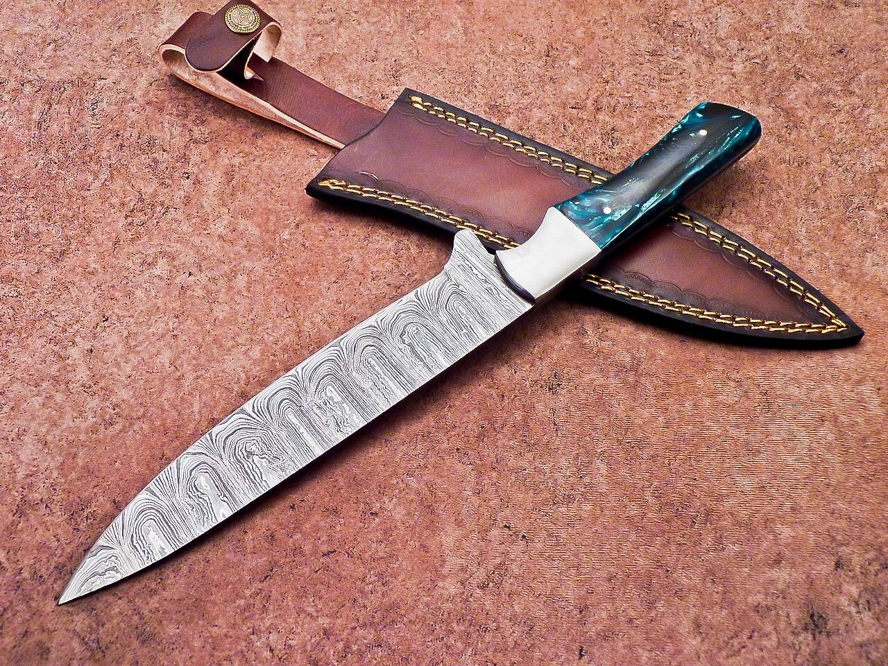 12" Professional Chef Knife Damascus Blade Kitchen Knife Resin Handle