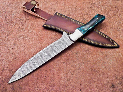 12" Professional Chef Knife Damascus Blade Kitchen Knife Resin Handle