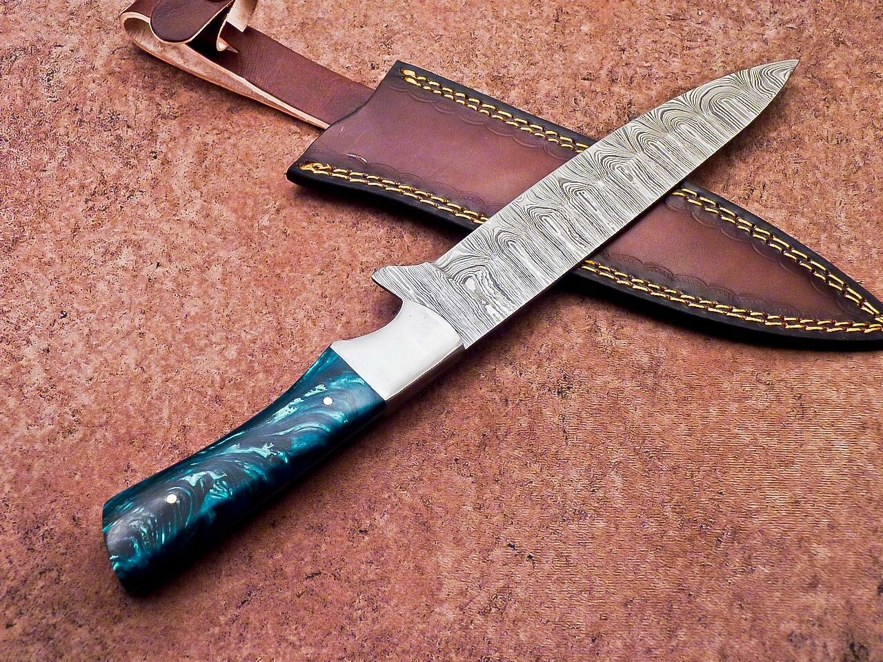 12" Professional Chef Knife Damascus Blade Kitchen Knife Resin Handle