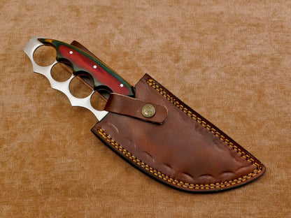Custom Handmade 12-Inch D2 Clip Point Full Tang Bowie Hunting Knife with Sheath
