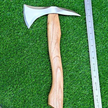 High Polish Tactical Viking Axe Hatchet – Hand Forged Carbon Steel with Sheath
