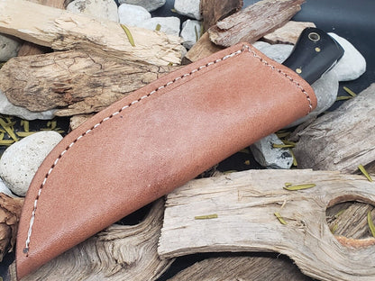 7 Inch Damascus Steel EDC Hunting Cleaver Knife with Wood and Horn Handle