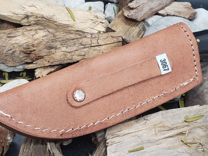 7 Inch Damascus Steel EDC Hunting Cleaver Knife with Wood and Horn Handle