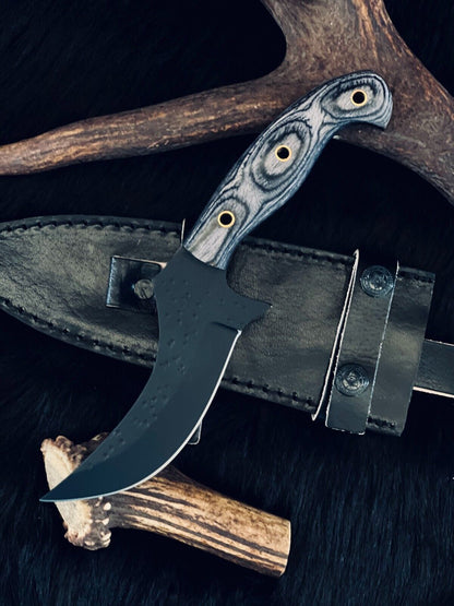 9 Inch D2 Steel Skinner Knife with Camel Bone and Wood Handle