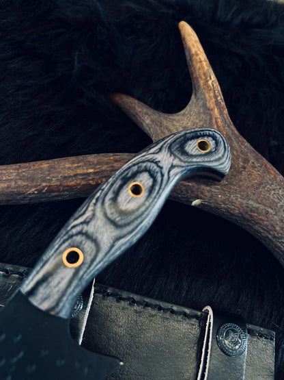 9 Inch D2 Steel Skinner Knife with Camel Bone and Wood Handle