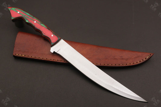 13" Custom Handmade D2 Steel Fillet Knife Best Fillet Knife & Fillet Knife for Fishing W/Sheath