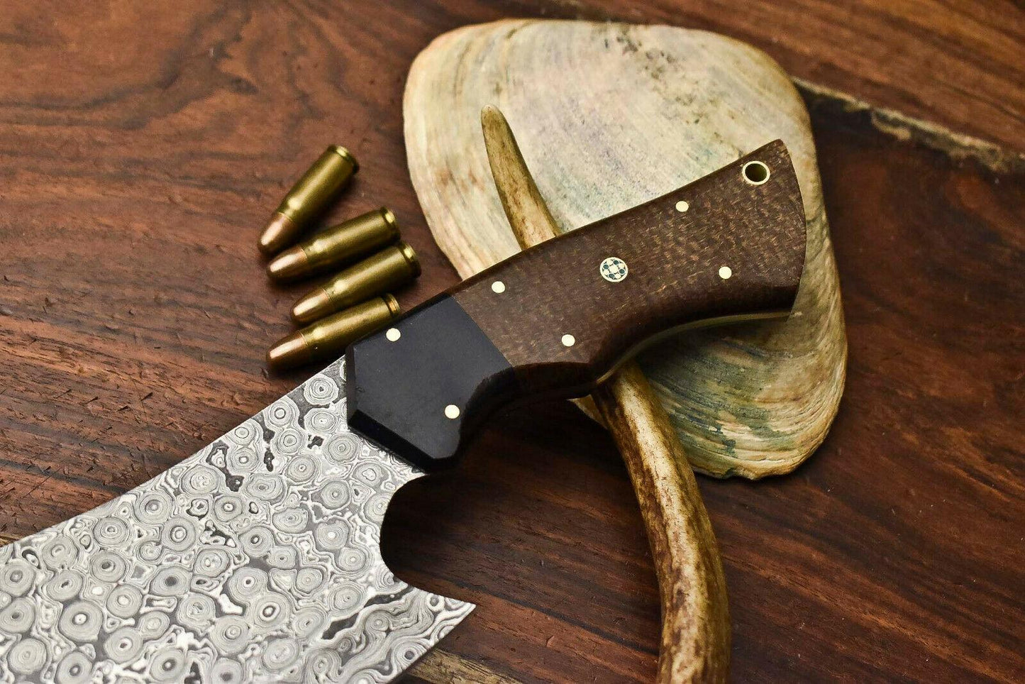Custom Hand Made Damascus Chef Chopper Knife – Full Tang, 384-Layer Steel
