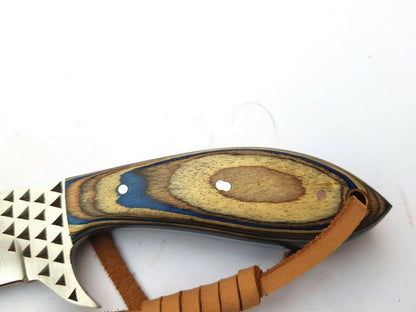 Handmade Cowboy Bull Cutter Knife with Pakka Wood handle 7'' Custom Bull Cutter Knife