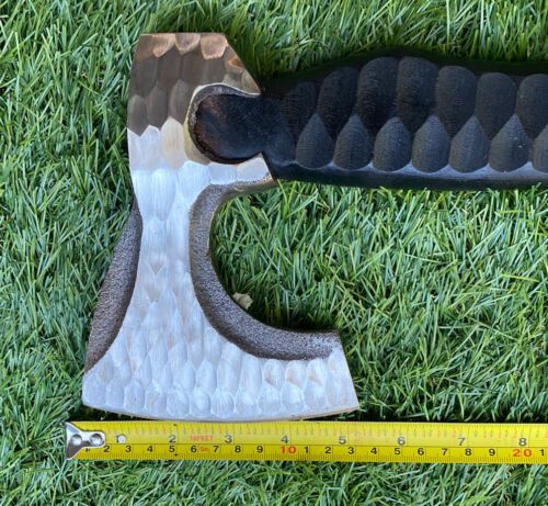 Hand-Forged 19" Viking Hatchet – Premium Carbon Steel Axe with Wooden Handle