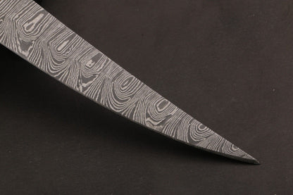 12" Hand Forged Twist Damascus Steel Fillet Knife Custom Fillet Knife With Leather Sheath