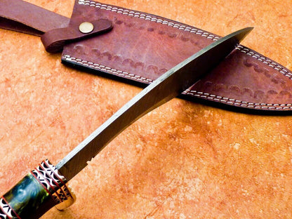 15" Custom Handmade Damascus Bowie Knife with Resin Handle
