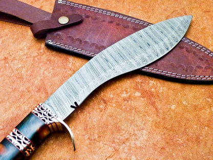 15" Custom Handmade Damascus Bowie Knife with Resin Handle