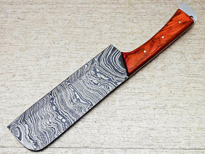 Custom Hand Forged 12" Damascus Steel Chopper Knife – Hard Wood Handle, 512-Layer Blade
