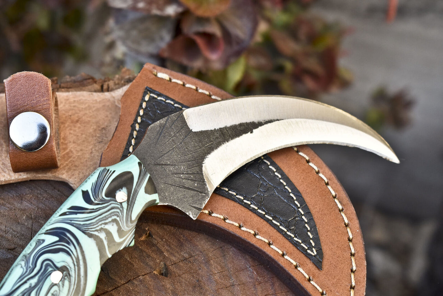 Custom Handmade D2 Steel Karambit Knife 8" Best Karambit Knife With Resin Handle