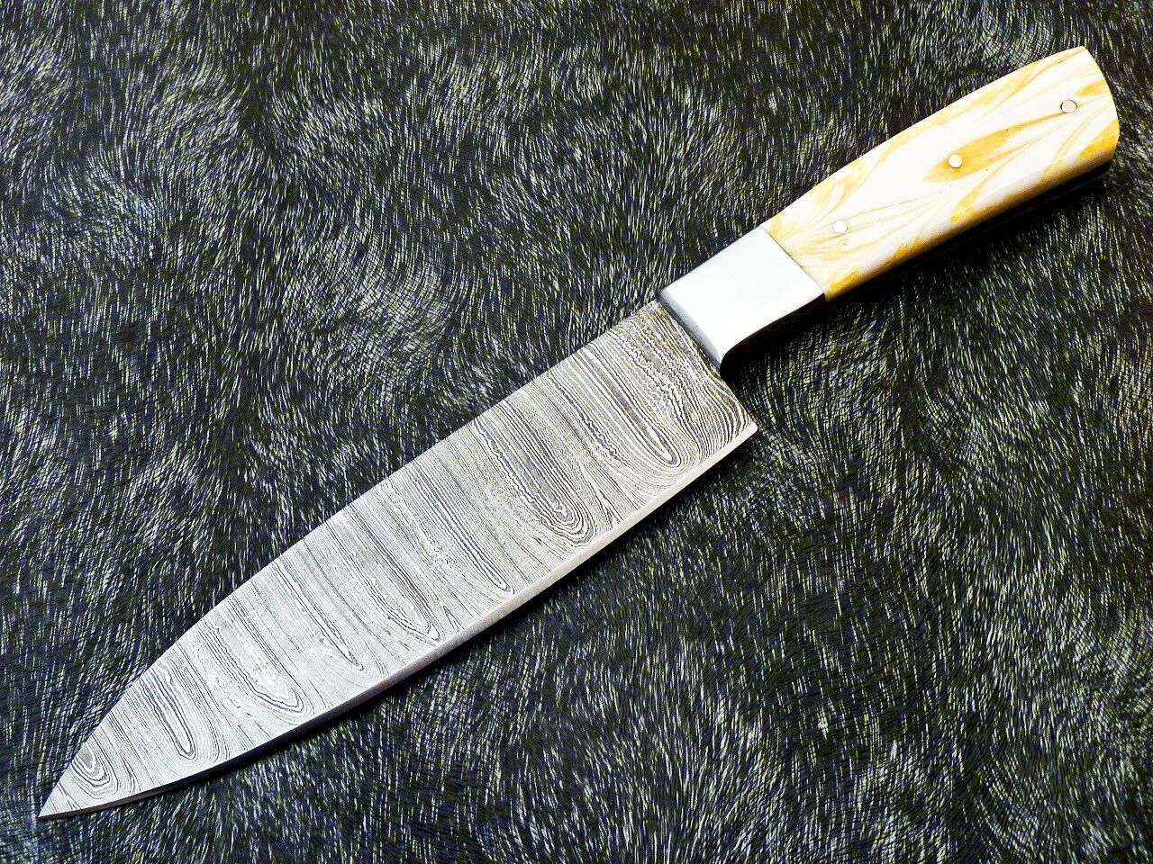 12" Custom Hand Forged Damascus Steel Chef Knife – Handmade Kitchen Knife with Resin Handle