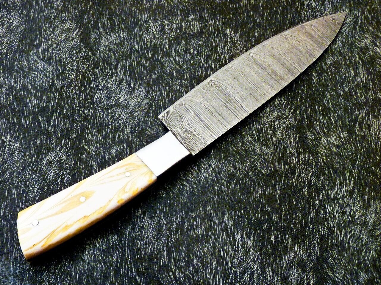 12" Custom Hand Forged Damascus Steel Chef Knife – Handmade Kitchen Knife with Resin Handle