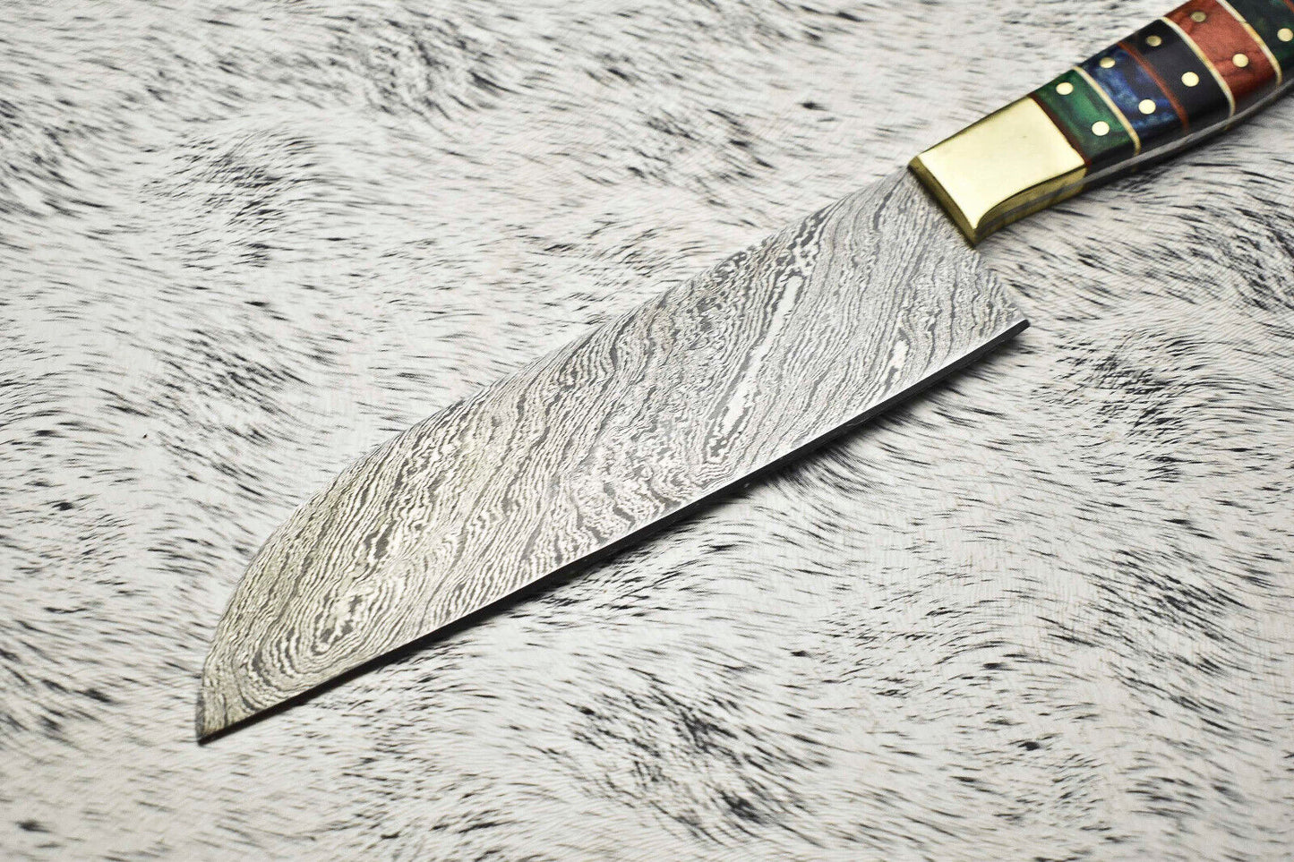 Cutlery Salvation Handmade Damascus Steel Full Tang Kitchen Chef Knife – 12" Blade, Oil Tempered 58-60 HRC, Sharpened at 20°