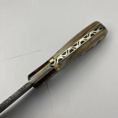 Heritage Forge Handmade Feather Pattern Damascus Steel Hunting Dagger Bowie Knife with Custom Design