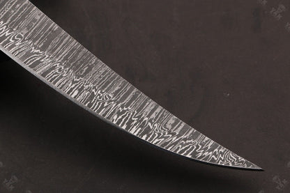 13.5" Hand Forged Fire Damascus Steel Fillet Knife For Kitchen Use Best Fillet Knife W/Sheath