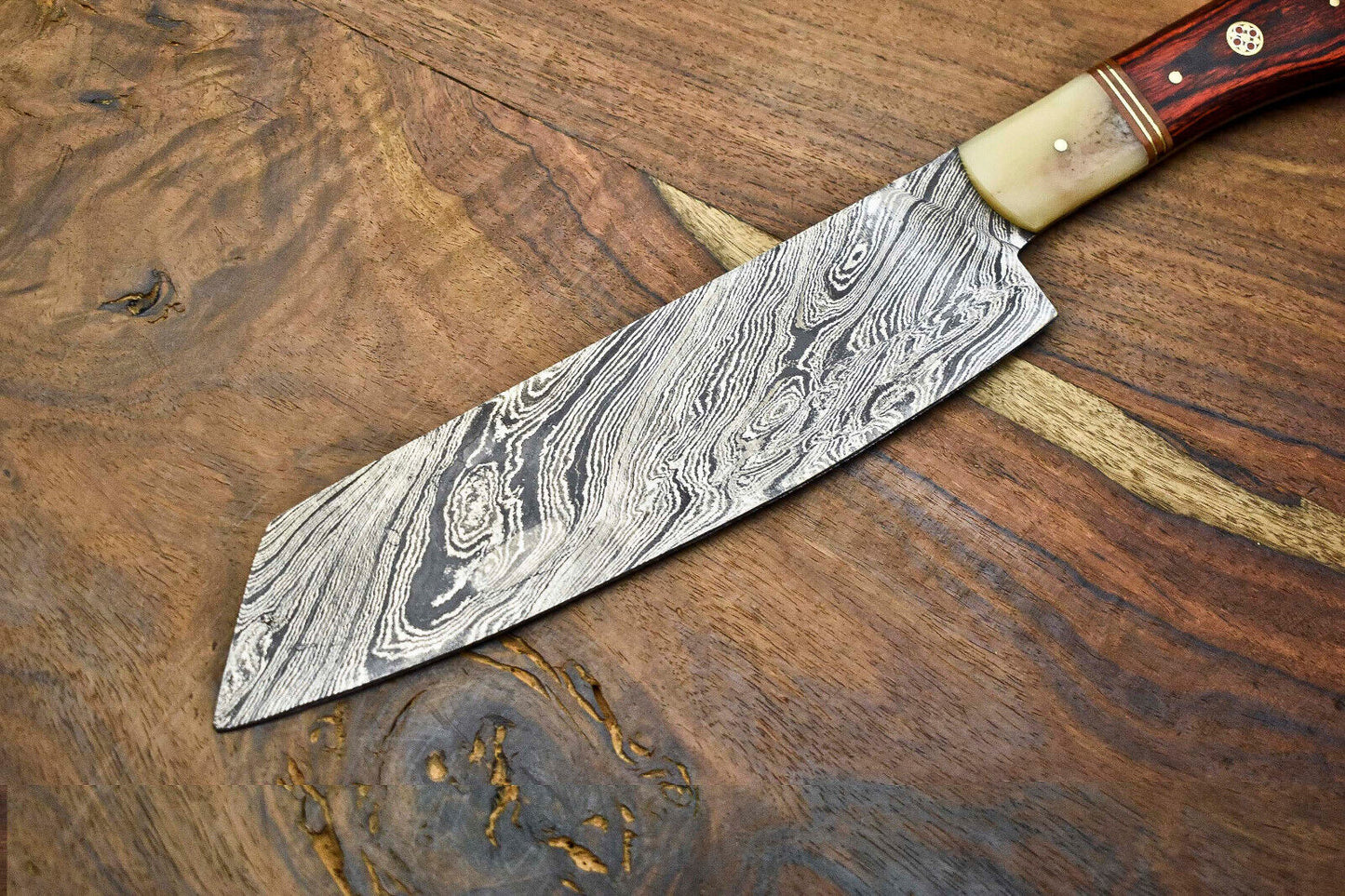 Custom Handmade Damascus Steel Blade Chef Knife Full Tang Chopper Knife