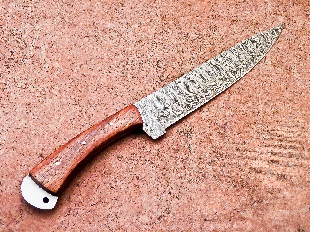 12" Handmade Damascus Steel Chef Knife – Professional Kitchen Knife with Wood Handle
